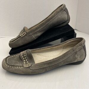 Sperry Top-Sider Seaport Penny Stud Suede Loafers Gray Studded Womens 8M Preppy